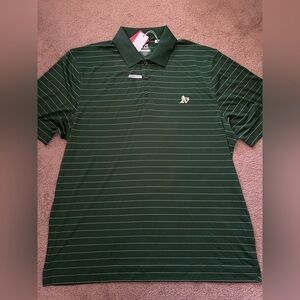 Green Striped Men's MLB Polo Shirt